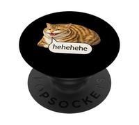 Funny Cheesy Cat Smile Meme Silly Weird Chubby Cat Face PopSockets PopGrip Adhésif