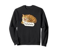 Funny Cheesy Cat Smile Meme Silly Weird Chubby Cat Face Sweatshirt