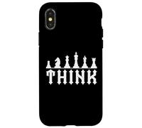 Funny Chess Pieces Chess Lover & Player Gifts Think Coque pour iPhone X/XS