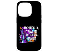 Funny Chess Player Accidental Gambit Blunder Quote Coque pour iPhone 14 Pro
