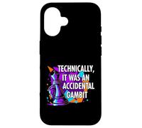 Funny Chess Player Accidental Gambit Blunder Quote Coque pour iPhone 16