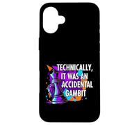 Funny Chess Player Accidental Gambit Blunder Quote Coque pour iPhone 16 Plus