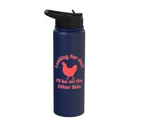 Funny Chicken Crossing Road Blague Autre Côté Stainless Steel Insulated Water Bottle