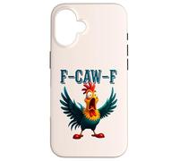 Funny Chicken F-CAW-F What The Heli Rooster Humour Meme Coque pour iPhone 16