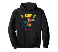 Funny Chicken F-CAW-F What The Heli Rooster Humour Meme Sweat à Capuche