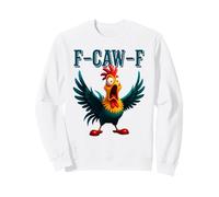 Funny Chicken F-CAW-F What The Heli Rooster Humour Meme Sweatshirt