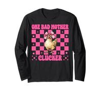 Funny Chicken Farm Chicken Girl Mom One Bad Mother Clucker Manche Longue