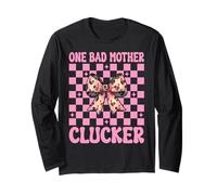 Funny Chicken Farm Chicken Girl Mom One Bad Mother Clucker Manche Longue