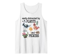 Funny Chicken Mom Easily Distracted by Plants & Peckers Sage Débardeur