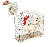 Funny Chicken Napkin Holder - Rustic Rooster Box, Wire Mesh Rooster Napkin Holder, Rustic Tissue Dispenser | Farmhouse Decor for Bathroom, Kitchen, Dining, Christmas, Guest Counter, Home, Travel