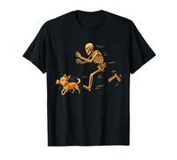 Funny Chihuahua Halloween Steal Bone Skeleton Chase Spooky T-Shirt