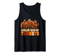 Funny Chillin with My Turkeys Thanksgiving Family Boys Youth Débardeur