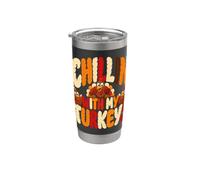 Funny Chillin With My Turkeys Thanksgiving Family Boys Youth Gobelet isotherme en acier inoxydable double paroi