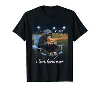 Funny Chimpanzé Baseball I Live Here Now T-Shirt