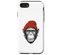 Funny Chimpanzee Ape Animal Beanie Coque pour iPhone SE (2020) / 7/8
