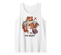 Funny Chipmunk Im Busy Boba Tea Snacks Zoo Garçons Filles Enfants Débardeur