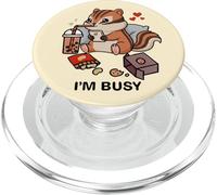 Funny Chipmunk Im Busy Boba Tea Snacks Zoo Garçons Filles Enfants PopSockets PopGrip pour MagSafe