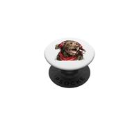 Funny Chocolate Lab avec écouteurs pour écouter de la Musique PopSockets PopGrip Adhésif