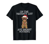Funny Christmas Brussels Griffon Naughty List T-Shirt