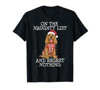 Funny Christmas English Cocker Spaniel Naughty List T-Shirt