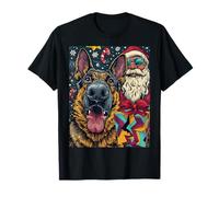 Funny Christmas German Shepherd Selfie with Santa Xmas T-Shirt