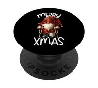 Funny Christmas GNOME Dad Graphic with Broken Leg Merry Xmas PopSockets PopGrip Adhésif