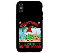 Funny Christmas GNOME for Xmas Vacation on The Beach Coque pour iPhone X/XS