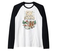 Funny Christmas Grandma Running Team 5K Squad Holiday Manche Raglan