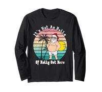 Funny Christmas in July Hot As Balls Santa Summer Party Manche Longue