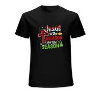 Funny Christmas Jesus is The Reason for The Season Pajamas T-Shirt Tee Gift Black XXXL