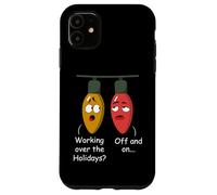 Funny Christmas Lights Joke Light Bulb Working Off on Pun Coque pour iPhone 11
