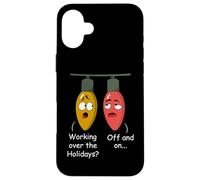 Funny Christmas Lights Joke Light Bulb Working Off on Pun Coque pour iPhone 16 Plus