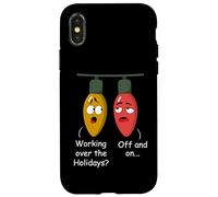 Funny Christmas Lights Joke Light Bulb Working Off on Pun Coque pour iPhone X/XS