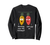 Funny Christmas Lights Joke Light Bulb Working Off on Pun Sweatshirt
