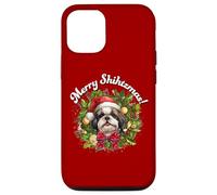 Funny Christmas Merry Shihtzmas Santa Wreath Shih Tzu Lover Coque pour iPhone 12/12 Pro