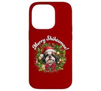 Funny Christmas Merry Shihtzmas Santa Wreath Shih Tzu Lover Coque pour iPhone 14 Pro