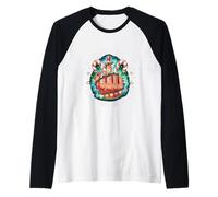 Funny Christmas Middle Finger Graphic Manche Raglan
