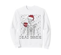 Funny Christmas Skeleton Drinking Coffee Skull Dead Inside Sweatshirt