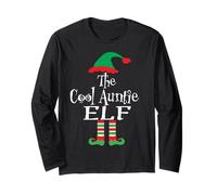 Funny Christmas The Cool Auntie Elf Family Matching Group Manche Longue