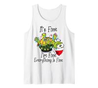 Funny Christmas Turtle It's Fine I'm Fine Everything is Fine Débardeur