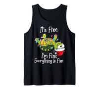 Funny Christmas Turtle It's Fine I'm Fine Everything is Fine Débardeur
