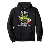 Funny Christmas Turtle It's Fine I'm Fine Everything is Fine Sweat à Capuche