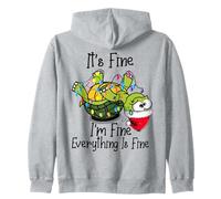 Funny Christmas Turtle It's Fine I'm Fine Everything is Fine Sweat à Capuche