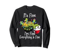 Funny Christmas Turtle It's Fine I'm Fine Everything is Fine Sweatshirt