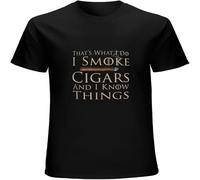 Funny Cigar That's What I Do I Smoke Cigars and I Know Things Men's T Shirt Unisex Tee Black L