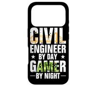 Funny Civil Engineer by Day Gamer by Night Engineering Coque pour iPhone 17 Pro
