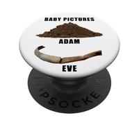 Funny Clean Bible Character Humor - Adam & Even Baby Photos PopSockets PopGrip Adhésif