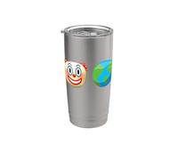 Funny Clown World Visage de clown et planète Terre Gobelet isotherme en acier inoxydable double paroi