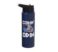 Funny Coder Logiciel programmeur Jeu de mots Codin' Odin Stainless Steel Insulated Water Bottle