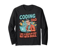 Funny Coding Dad Like a Regular Dad but With Bugs Manche Longue